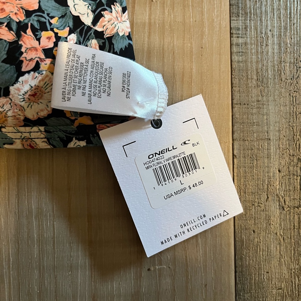 Women’s O’Neil Swim Bikini Top L Floral - Picture 2 of 3